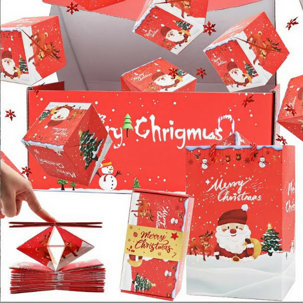 🎄🎁Christmas Pop-up Surprise Gift BoxUnique Folding Bouncing Red Envelope Gift Box🎁
